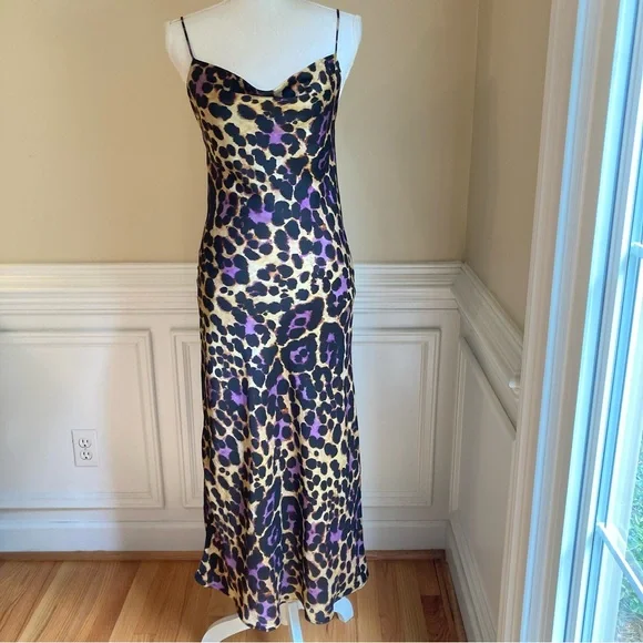 Zara Dresses Zara Tan Purple Leopard Cheetah Animal Print